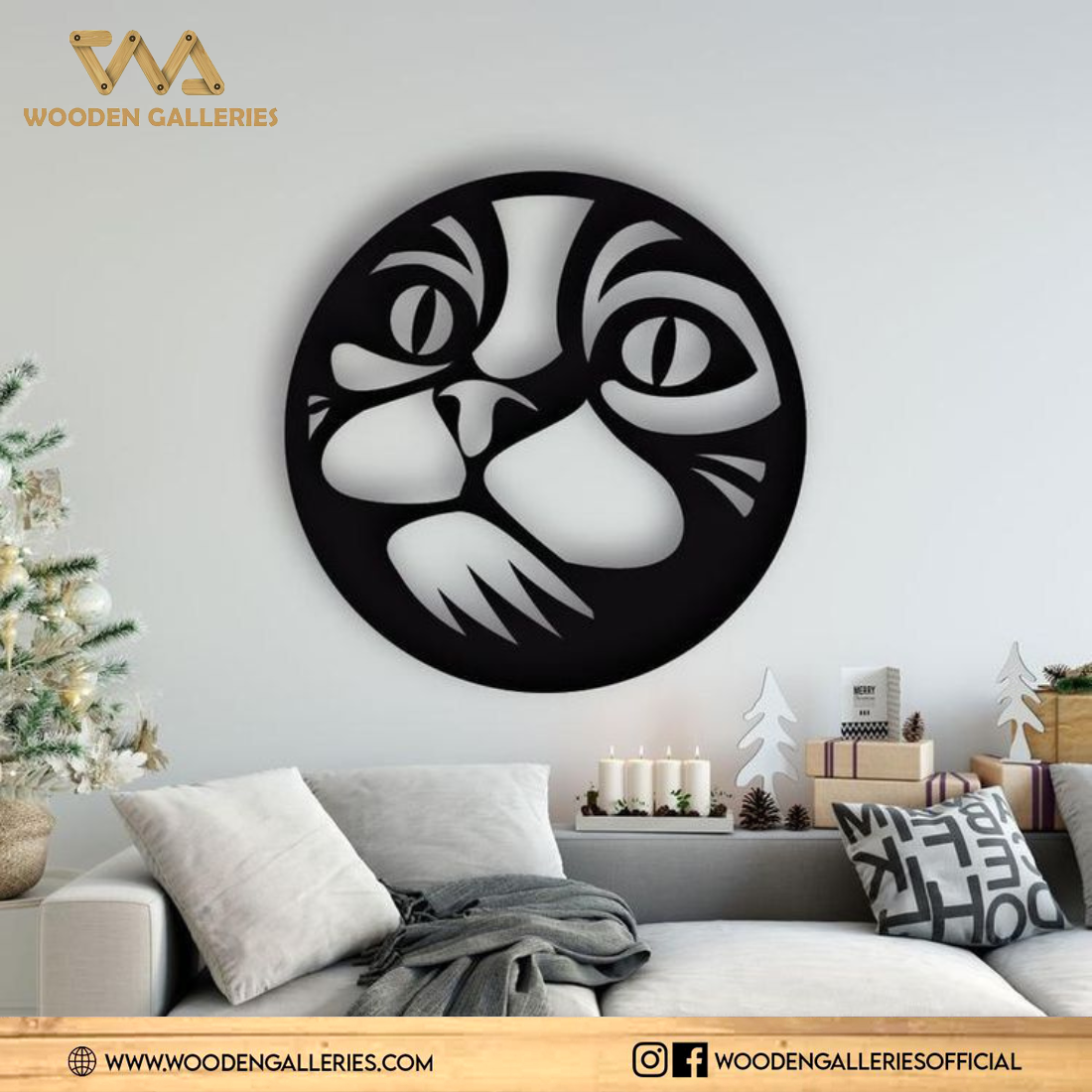 CAT WOODEN WALL HANGING