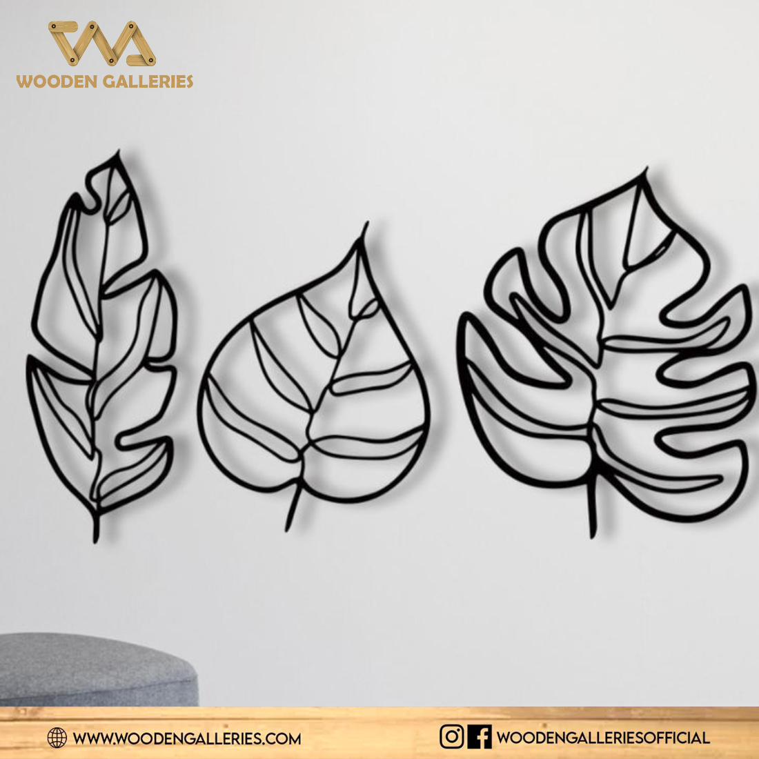 LEAVES WOODEN WALL HANGING