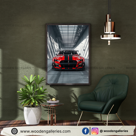 RED FORD MUSTANG WALL FRAME
