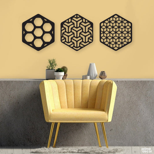 3 PC سٹینسل وال ڈیکور (ART-011)