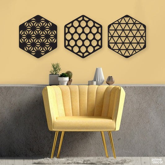 3 PC سٹینسل وال ڈیکور (ART-012)