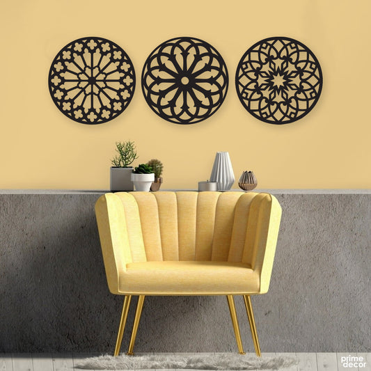 3 PC سٹینسل وال ڈیکور (ART-013)