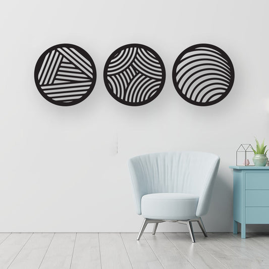 3 PC سٹینسل وال ڈیکور (ART-014)